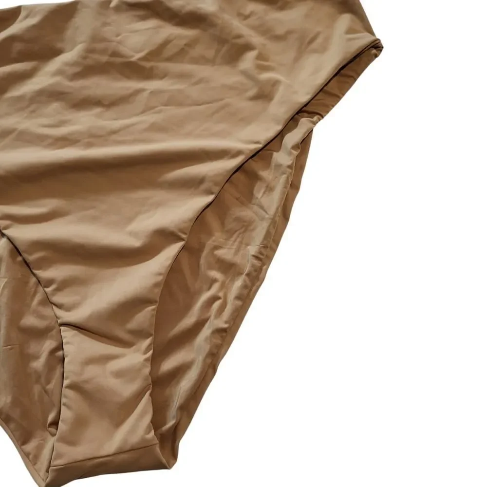 NEW SKIMS Plus Size 4X Ochre Swim Bikini Bottom Mid Rise High Cut Recycled Nylon